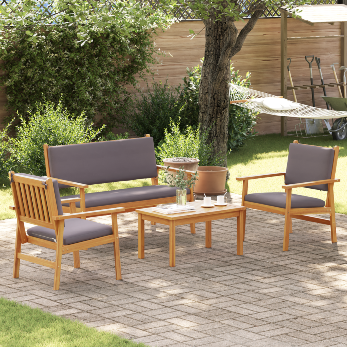 Vidaxl 4 Piece Garden Sofa Set With Cushions Solid Wood Acacia