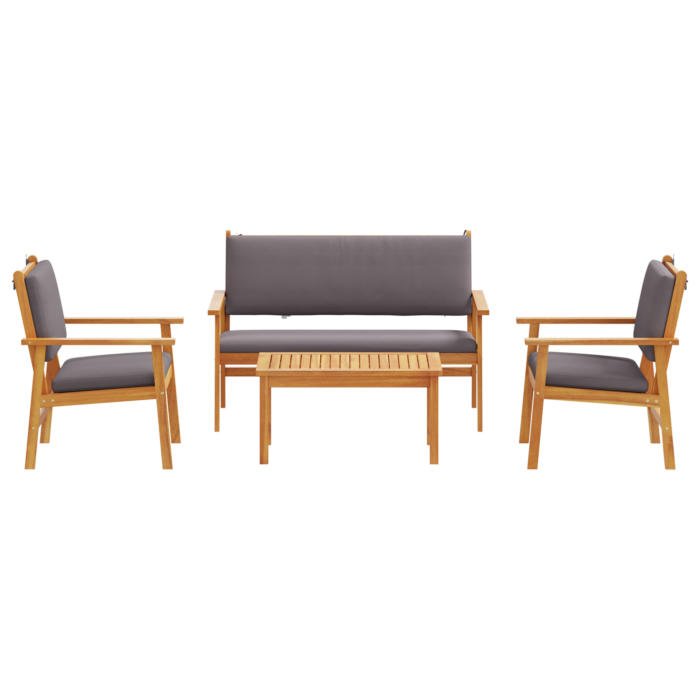 Vidaxl 4 Piece Garden Sofa Set With Cushions Solid Wood Acacia