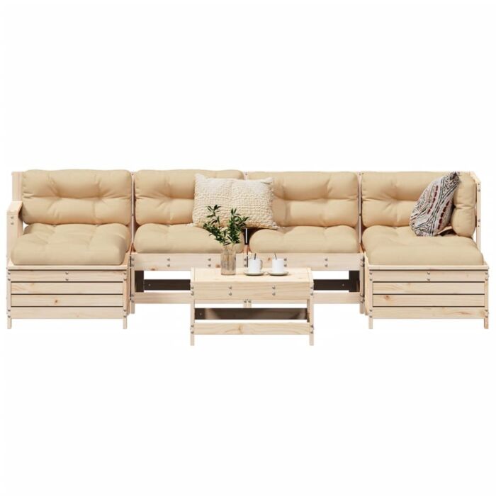Vidaxl 7 Piece Garden Sofa Set Solid Wood Pine
