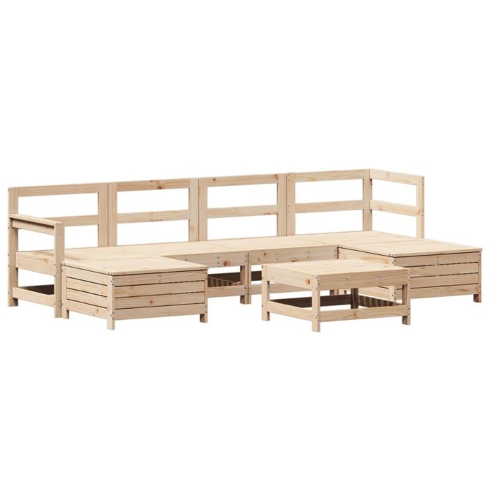 Vidaxl 7 Piece Garden Sofa Set Solid Wood Pine