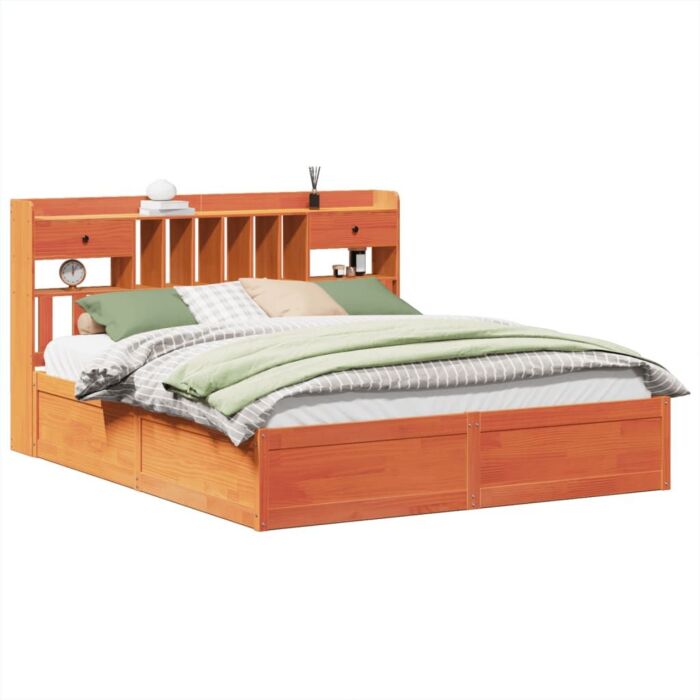 Vidaxl Bed Frame Without Mattress Wax Brown 180x200 Cm Super King Solid Wood Pine