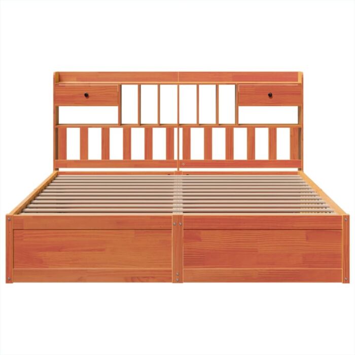 Vidaxl Bed Frame Without Mattress Wax Brown 180x200 Cm Super King Solid Wood Pine