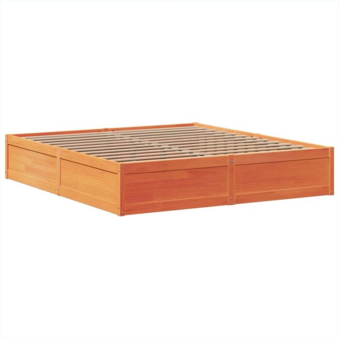 Vidaxl Bed Frame Without Mattress Wax Brown 180x200 Cm Super King Solid Wood Pine