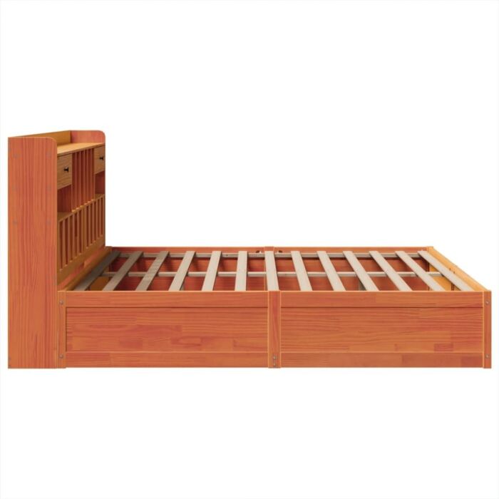 Vidaxl Bed Frame Without Mattress Wax Brown 180x200 Cm Super King Solid Wood Pine