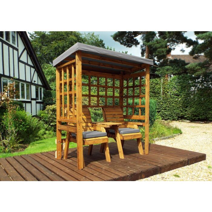Henley Twin Seat Arbour - Grey