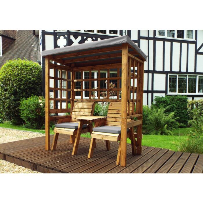 Henley Twin Seat Arbour - Grey