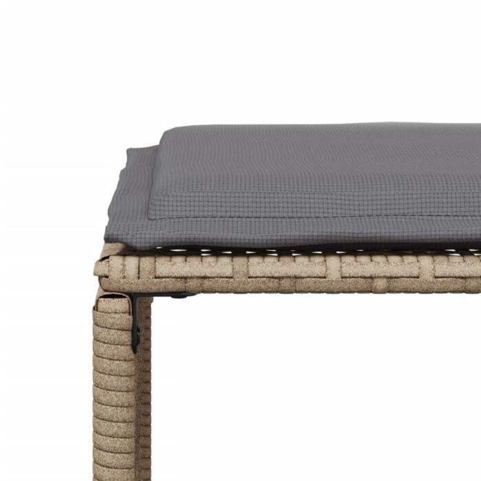 Vidaxl 7 Piece Garden Dining Set With Cushions Beige Poly Rattan