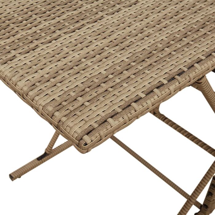 Vidaxl 7 Piece Garden Dining Set With Cushions Beige Poly Rattan
