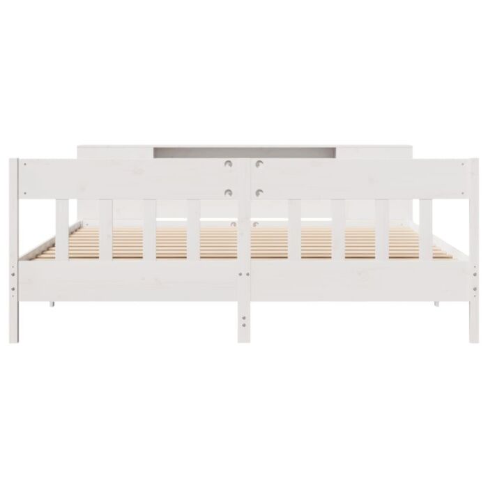 Vidaxl Bookcase Bed Without Mattress White 180x200 Cm Super King Solid Wood Pine