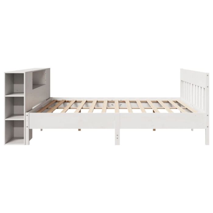 Vidaxl Bookcase Bed Without Mattress White 180x200 Cm Super King Solid Wood Pine