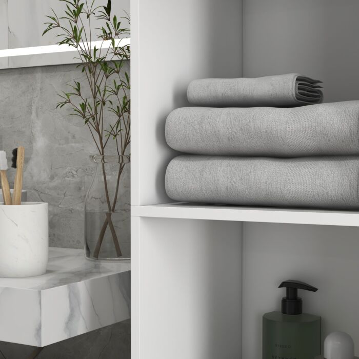 Kleankin Multi-storage Slim Bathroom Cabinet - High Gloss White