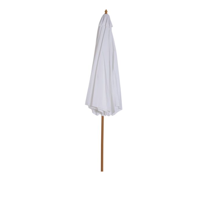 Outsunny 3(m) Fir Wooden Parasol Garden Umbrellas 8 Ribs Bamboo Sun Shade Patio Outdoor Umbrella Canopy, Cream White