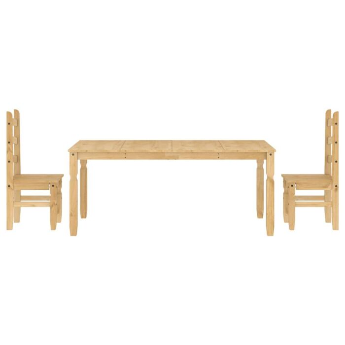 Vidaxl 3 Piece Dining Set Panama Solid Wood Pine