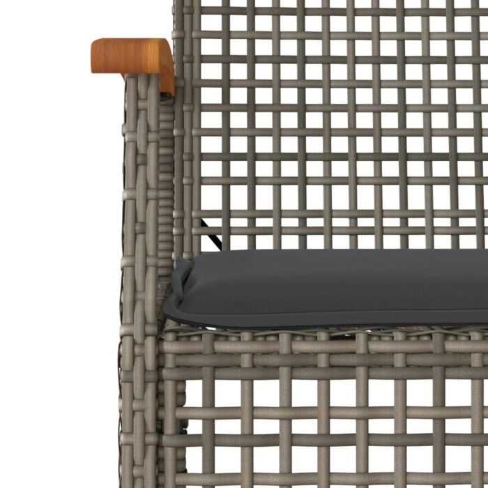 Vidaxl 5 Piece Garden Dining Set With Cushions Grey Poly Rattan