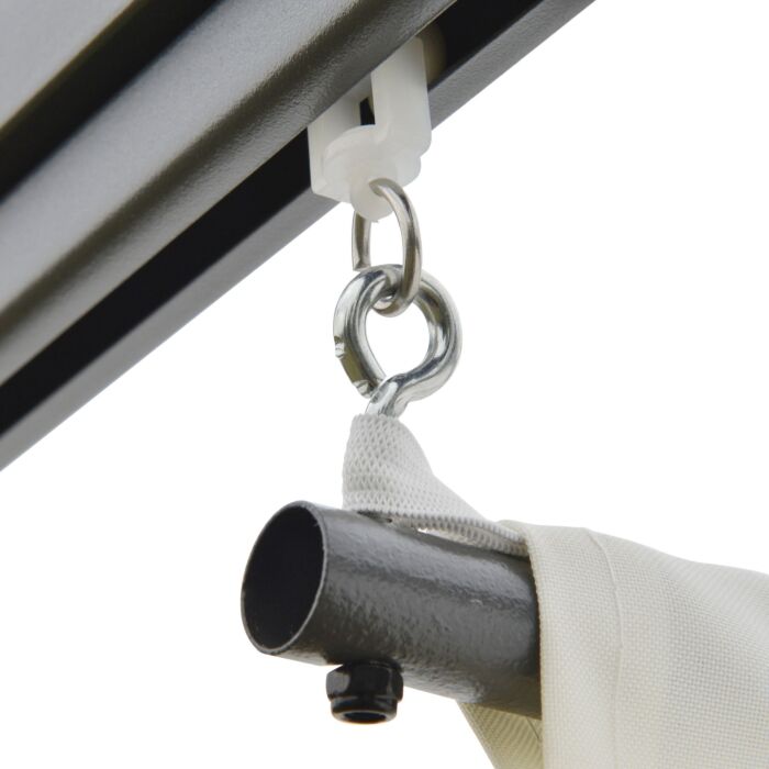 Outsunny 3 X 3(m) Outdoor Pergola Retractable Canopy Wall Mounted Gazebo Patio Shelter Sun Shade, Cream White
