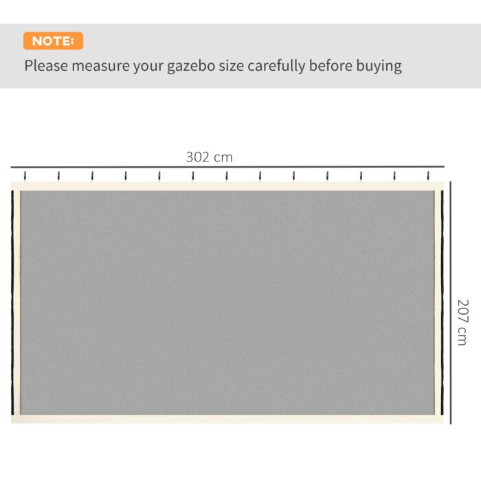 Outsunny Replacement Mesh Mosquito Netting Screen Walls For 10 X 10ft Patio Gazebo, 4-panel Sidewalls With Zippers (wall Only, Canopy Not Included)