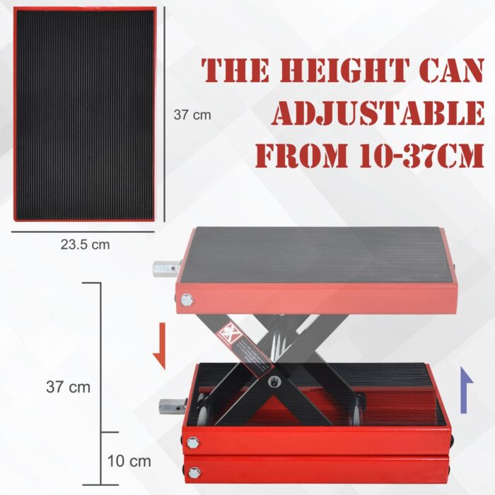 Durhand Steel Manual Repair Motorcycle Lift Platform Red