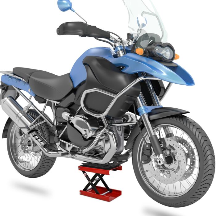 Durhand Steel Manual Repair Motorcycle Lift Platform Red