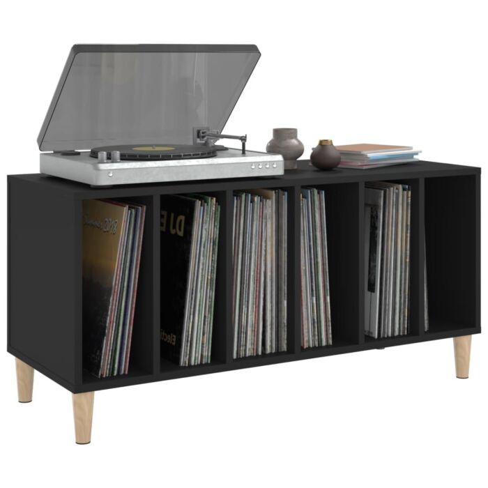 Vidaxl Record Cabinet Black 100x38x48 Cm Engineered Wood