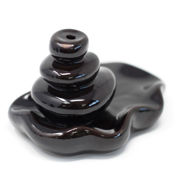 Back Flow Incense Burner - Large Pebbles Into Pool