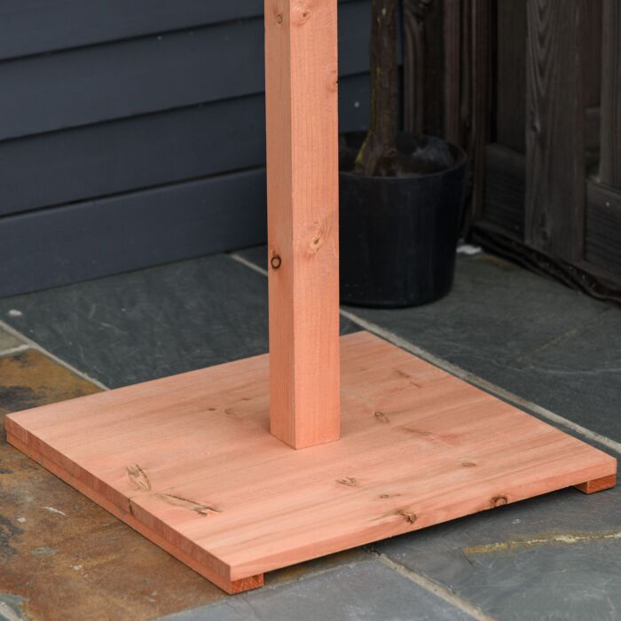 Pawhut Wooden Bird Feeder Bird Table Bird House Playstand With Water-resistant Roof 130cm For Outside Use Brown