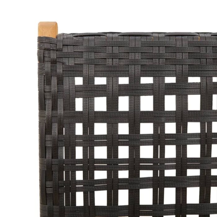 Vidaxl Reclining Garden Chairs 6 Pcs Black Poly Rattan And Solid Wood