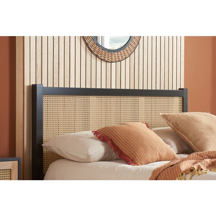 Croxley King Rattan Bed Black