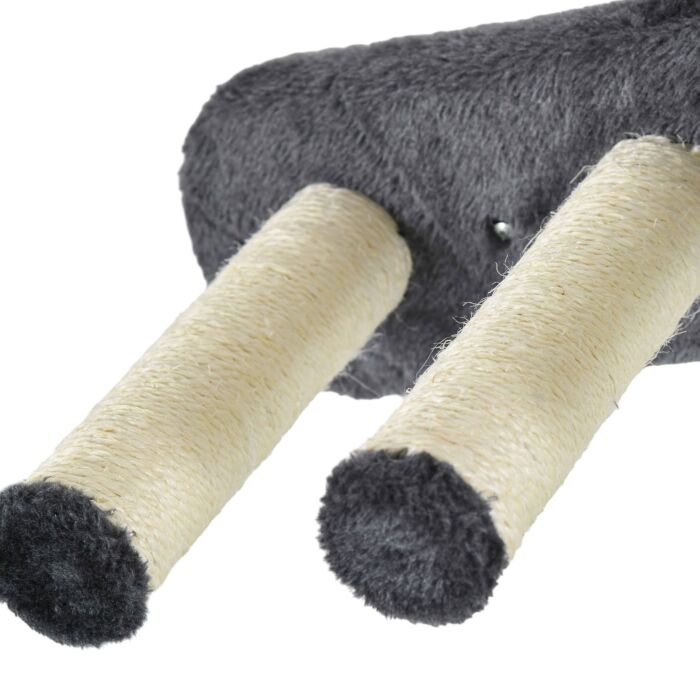 Pawhut 4pcs Wall-mounted Cat Shelves W/ Scratching Post, Hammock, Nest - Dark Grey