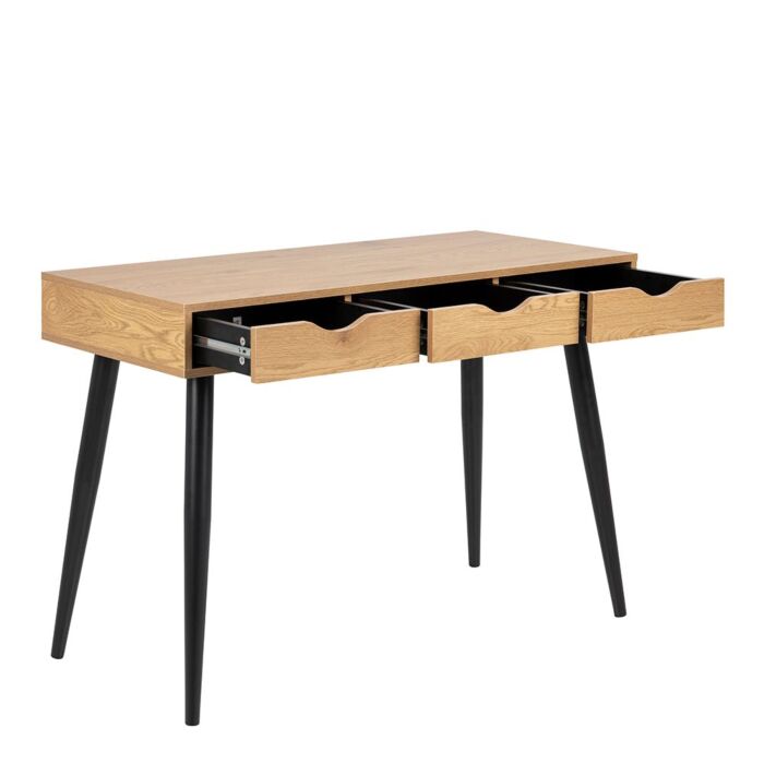 Neptun 3 Drawer Office Desk In Oak
