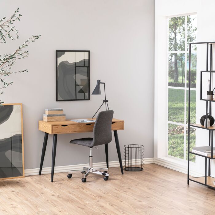 Neptun 3 Drawer Office Desk In Oak