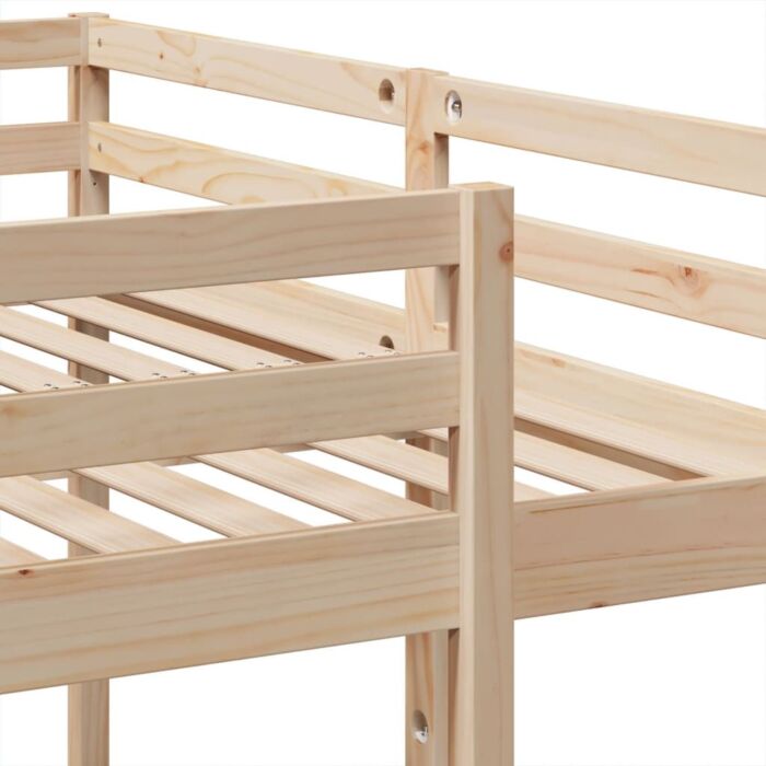 Vidaxl Triple Bunk Bed Frame 140x200/70x140 Cm Solid Wood Pine
