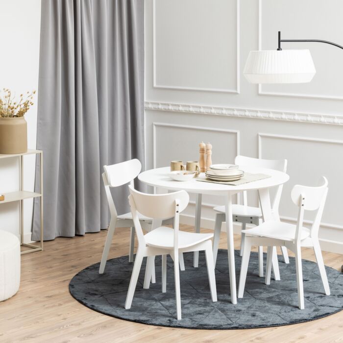 Roxby Round Dining Table In White