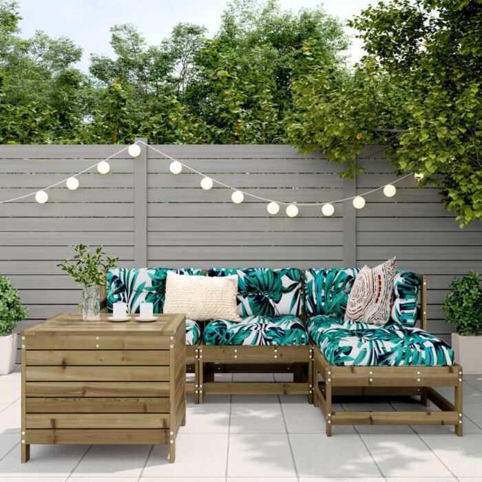 Vidaxl 5 Piece Garden Sofa Set Impregnated Wood Pine