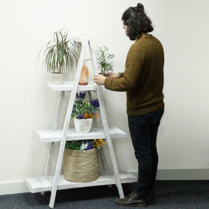 Folding "a" Frame Display - Whitewash