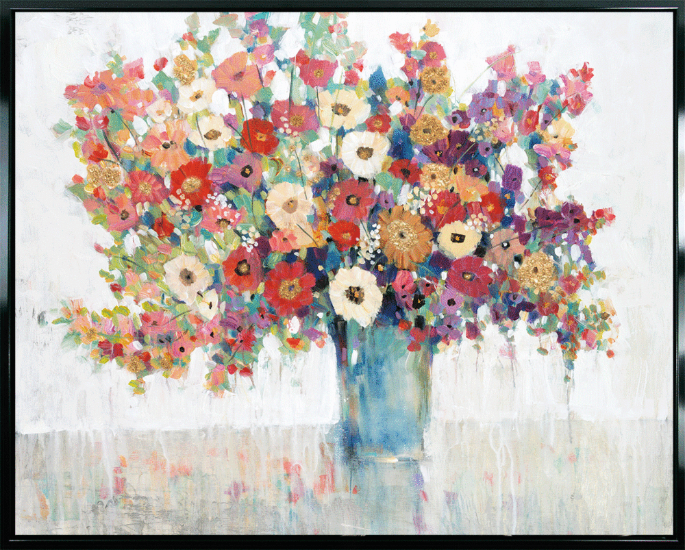 Bright Bouquet Ii By Tim O'toole - Framed Canvas