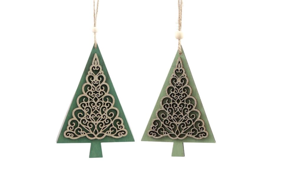 Pair Of Hanging Tree Decorations