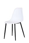 Aspen Curve Chair, White Plastic Seat With Black Metal Legs (pair)