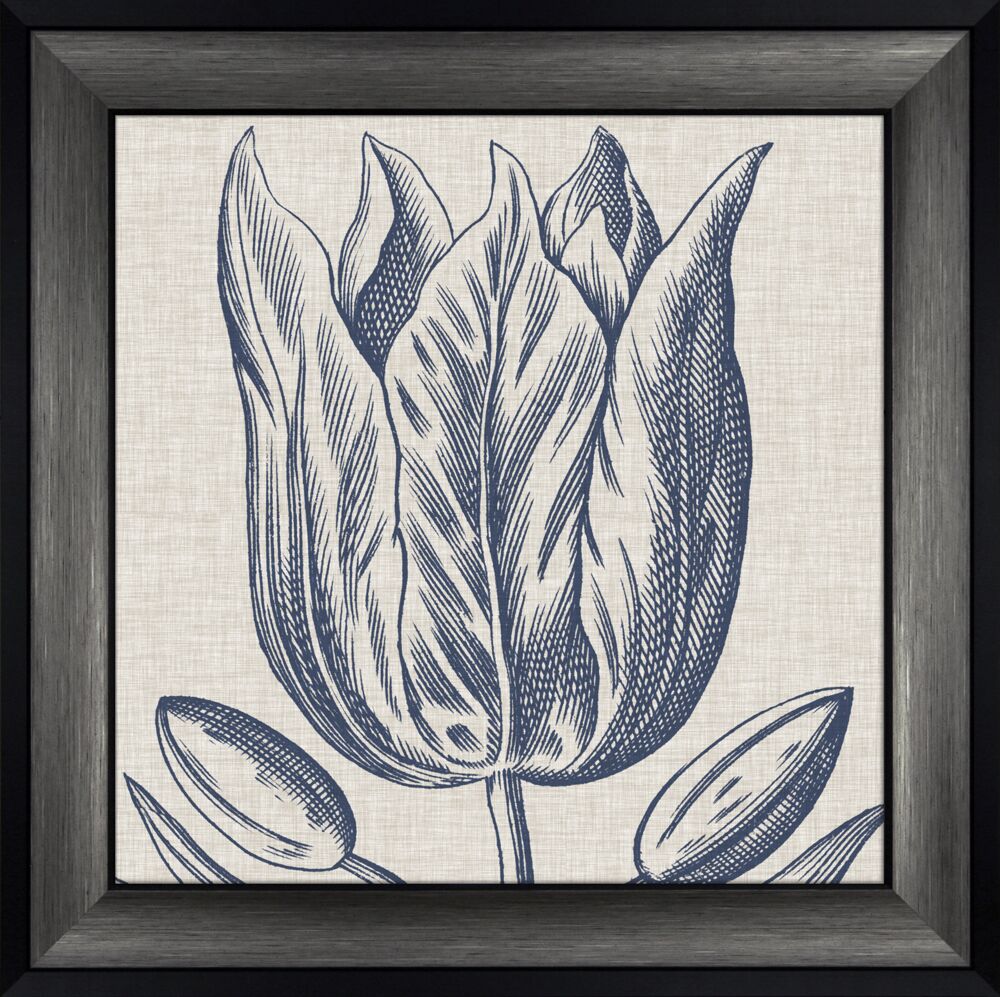 Indigo Floral On Linen Ii By Williamsburg