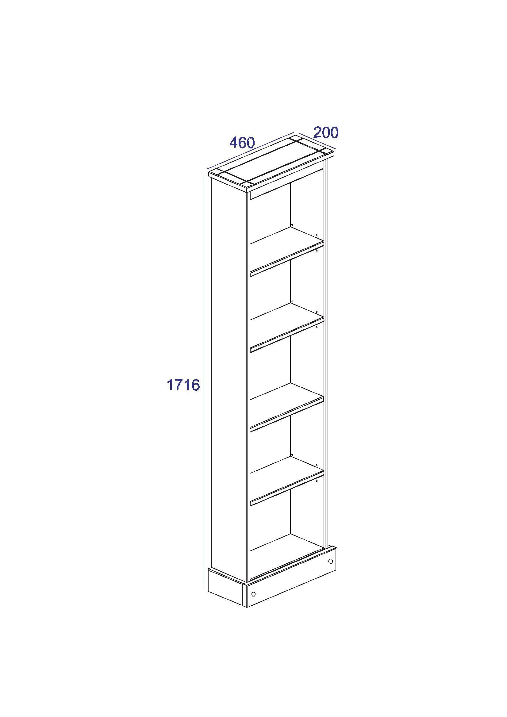 Corona Tall Narrow Bookcase