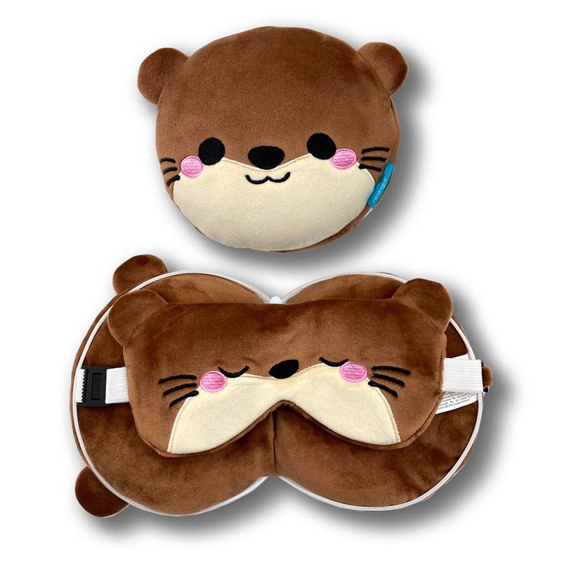 Relaxeazzz Travel Pillow & Eye Mask - Henry The Otter