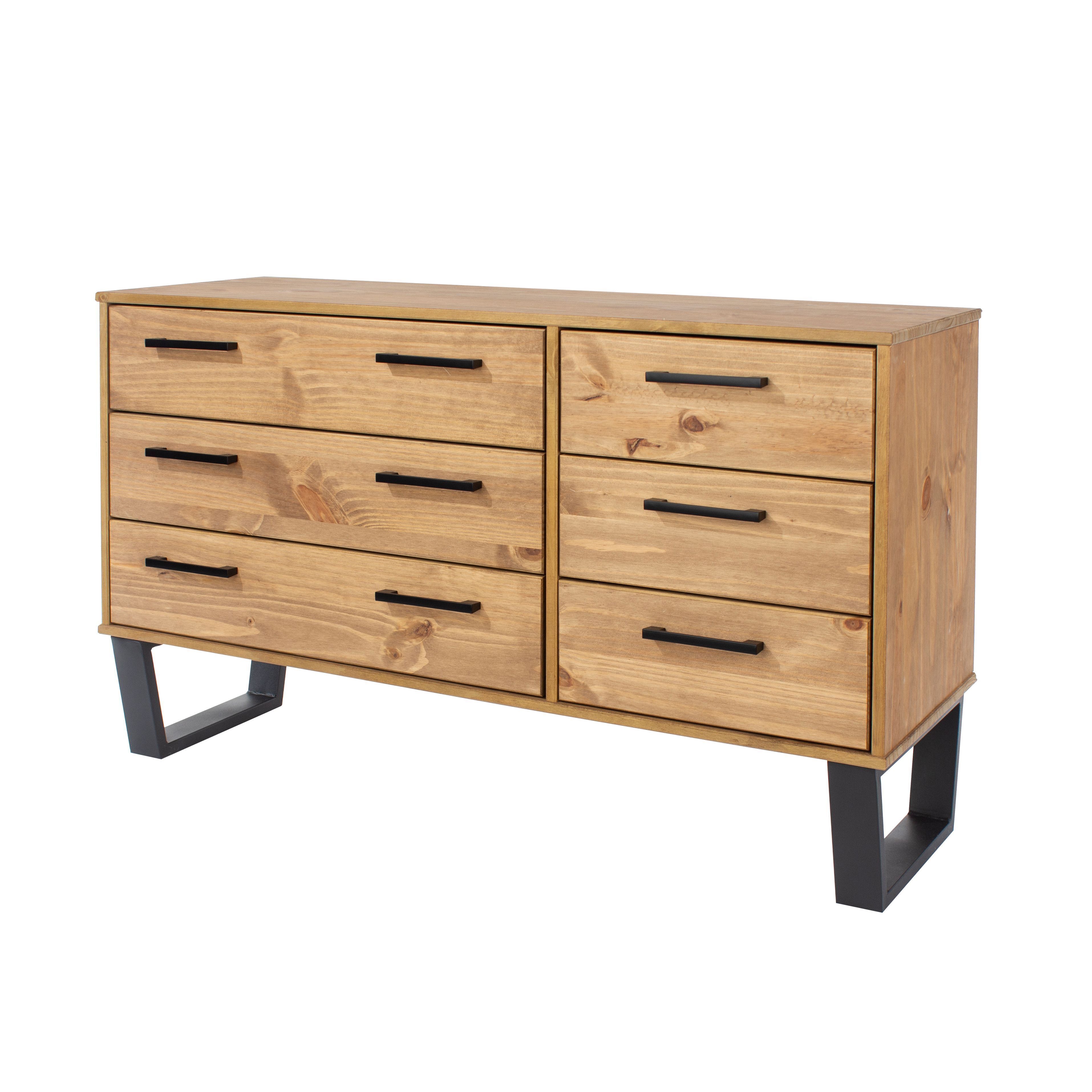 Texas 3+3 Drawer Wide Chest Of Drawers