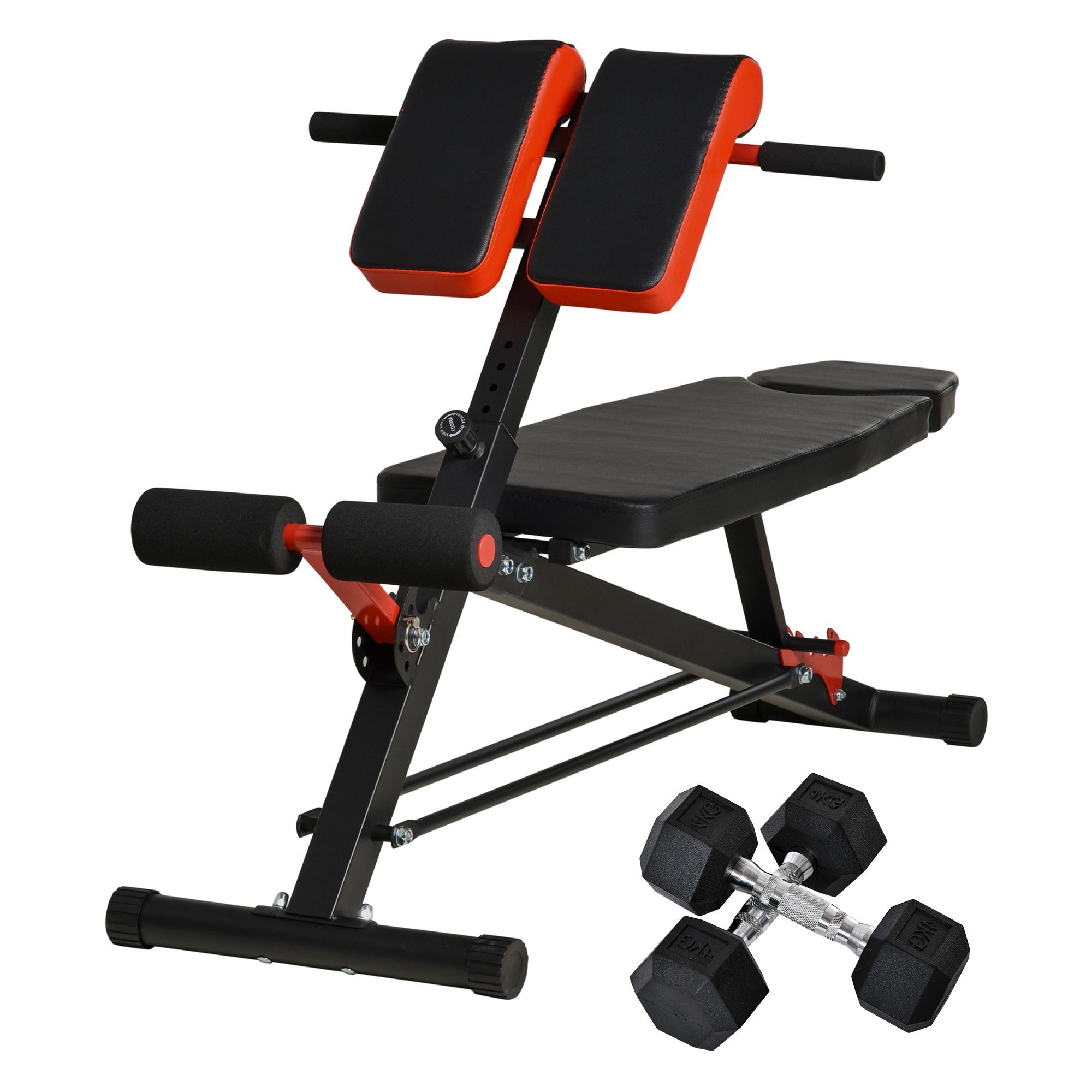 Homcom Multifunction Weight Bench With 2 Dumbbells, 7-level Adjustable  Hyper Extension Sit-up Bench 