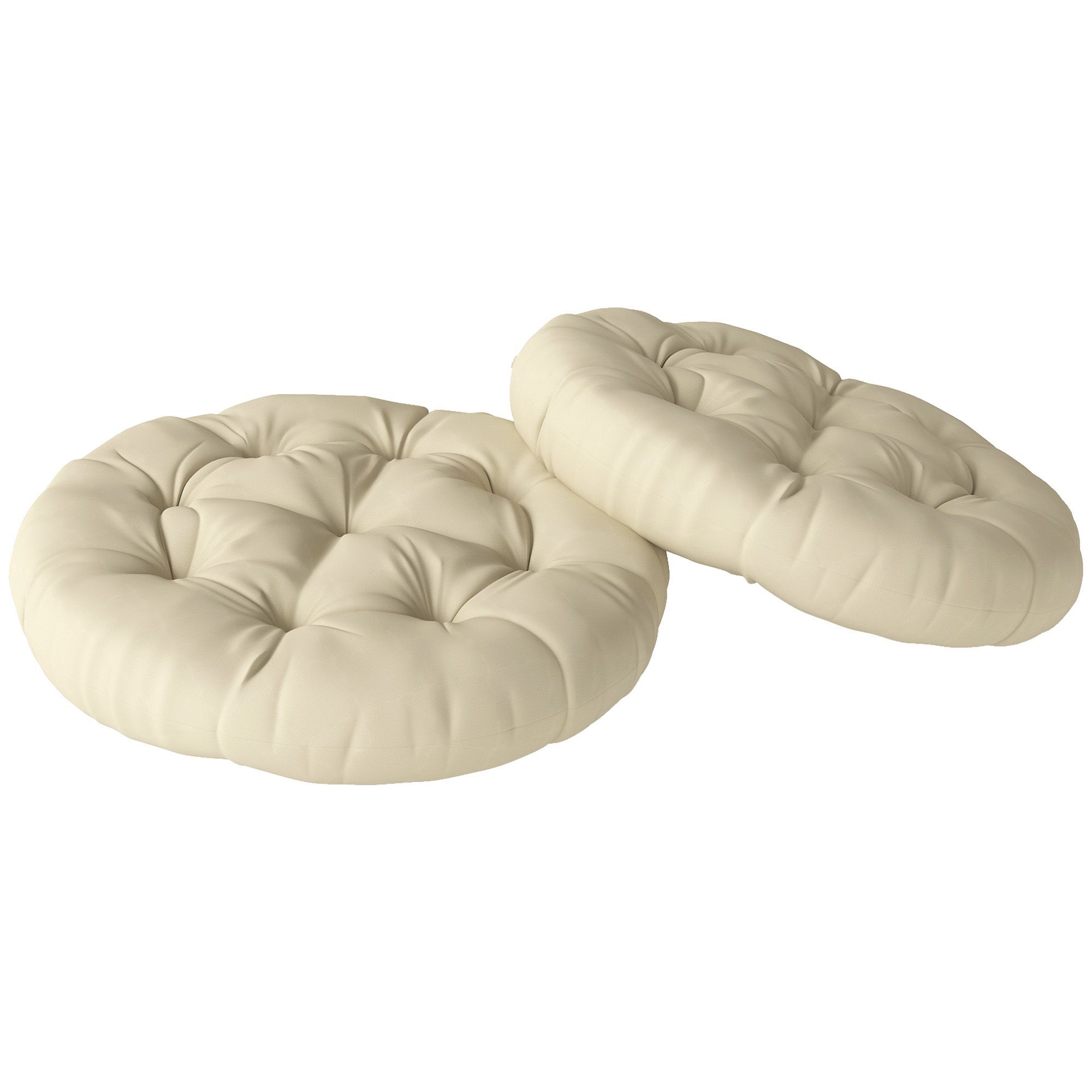 Outsunny Set Of Two Φ60cm Outdoor Cushions - Beige
