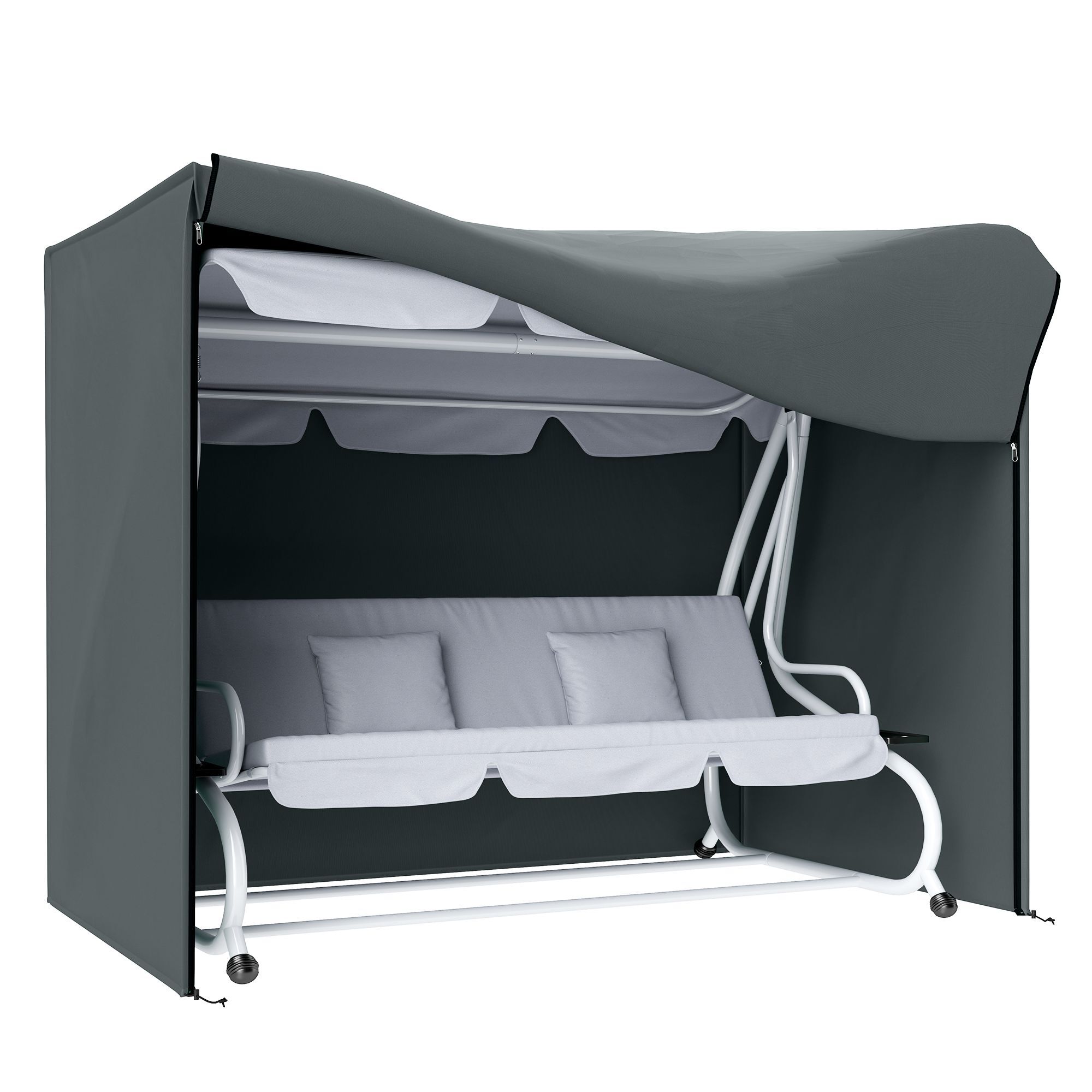 Outsunny 220 X 125cm Three-seater Swing Chair Protective Cover - Grey