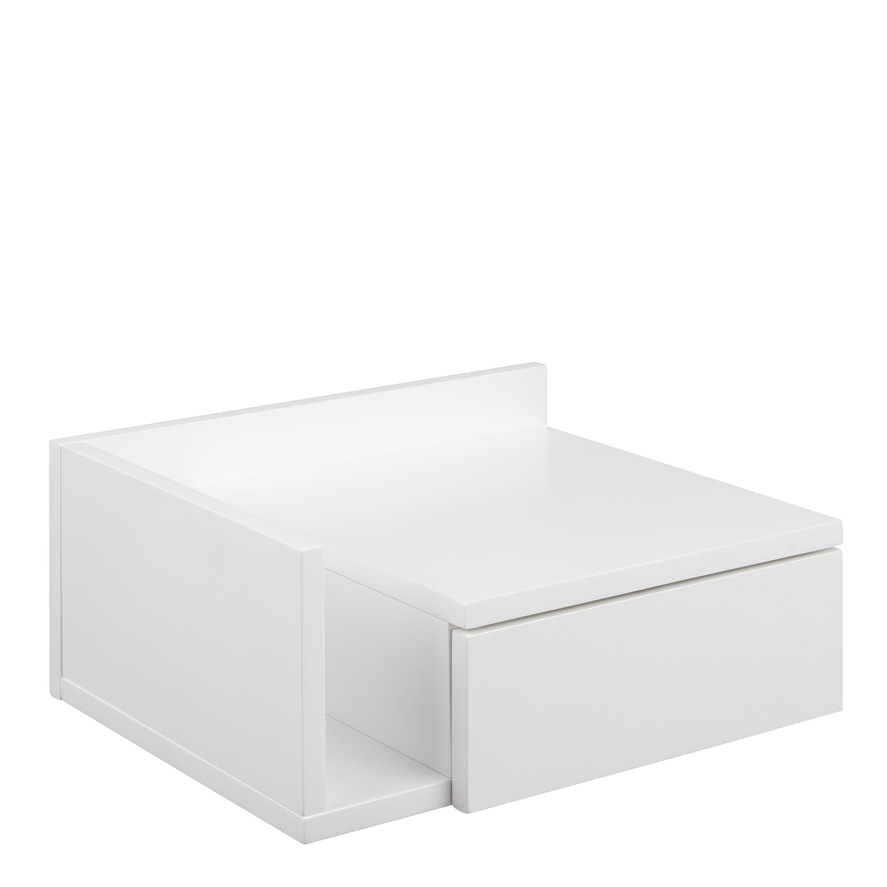 Avignon Square Bedside Table With 1 Drawer & Small Shelf In White