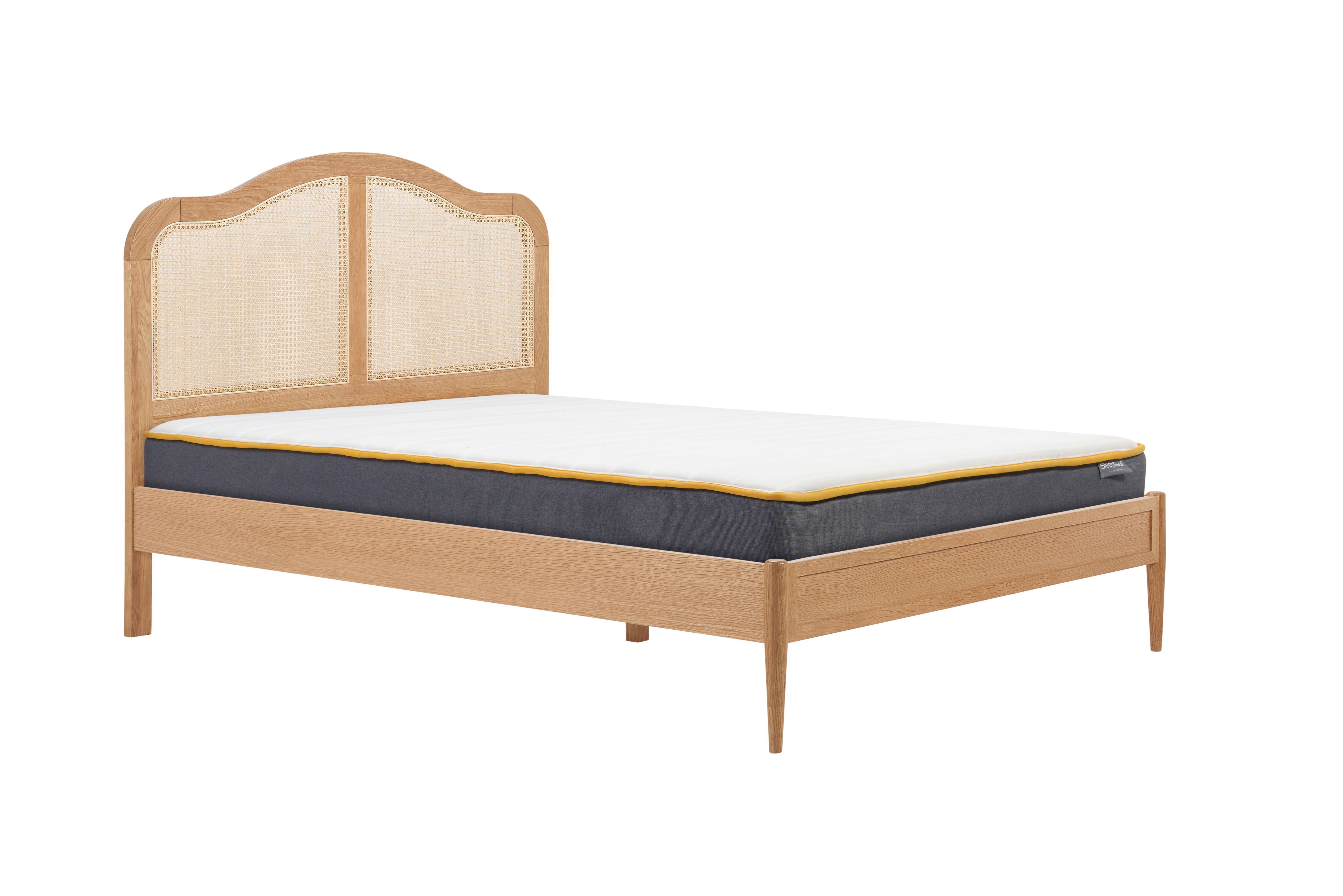 Leonie Double Rattan Bed Oak