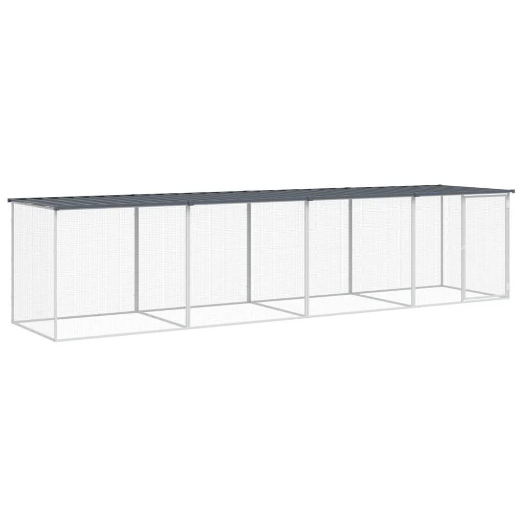 Vidaxl Chicken Cage With Roof Anthracite 403x98x90 Cm Galvanised Steel