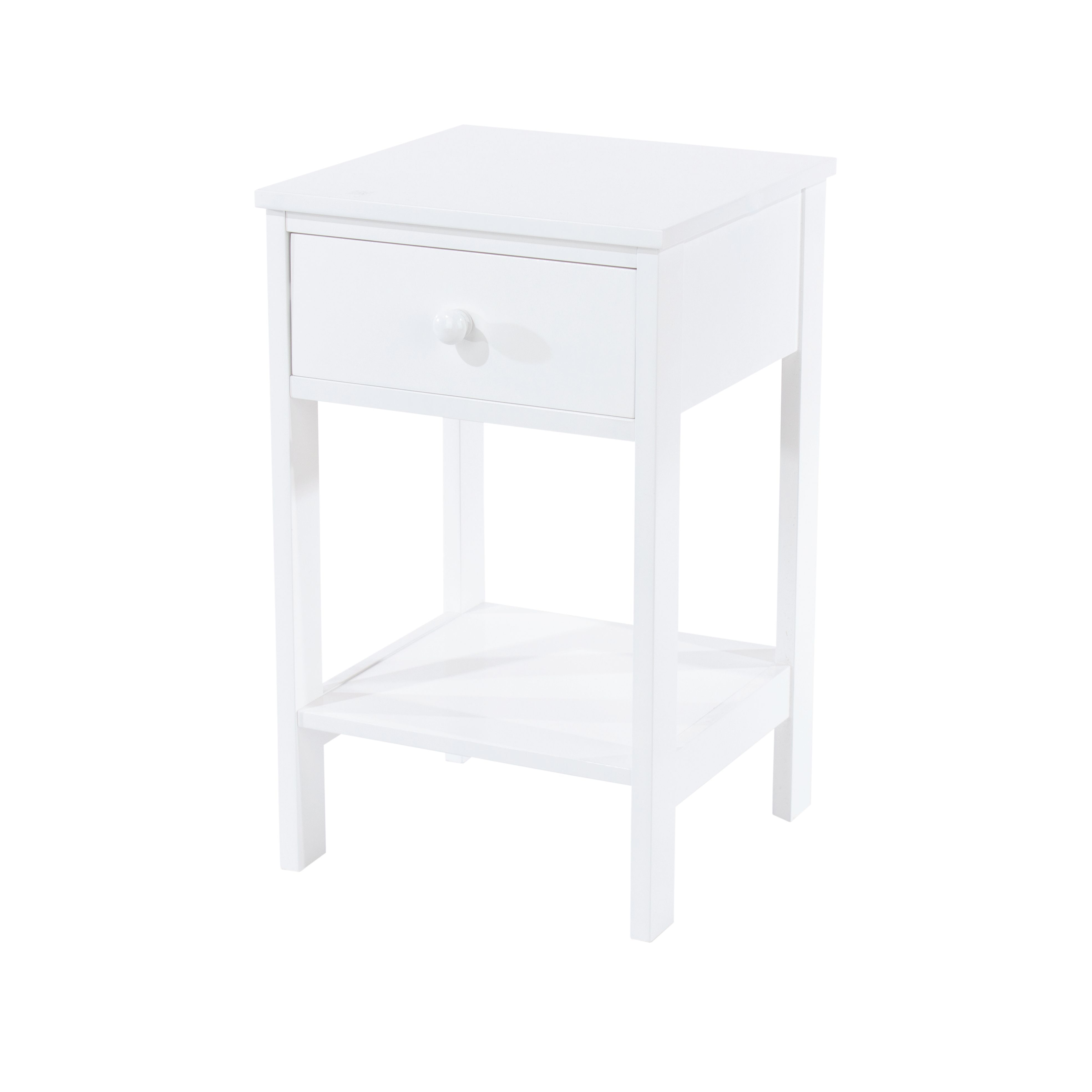 Painted White Shaker, 1 Drawer Petite Bedside Cabinet
