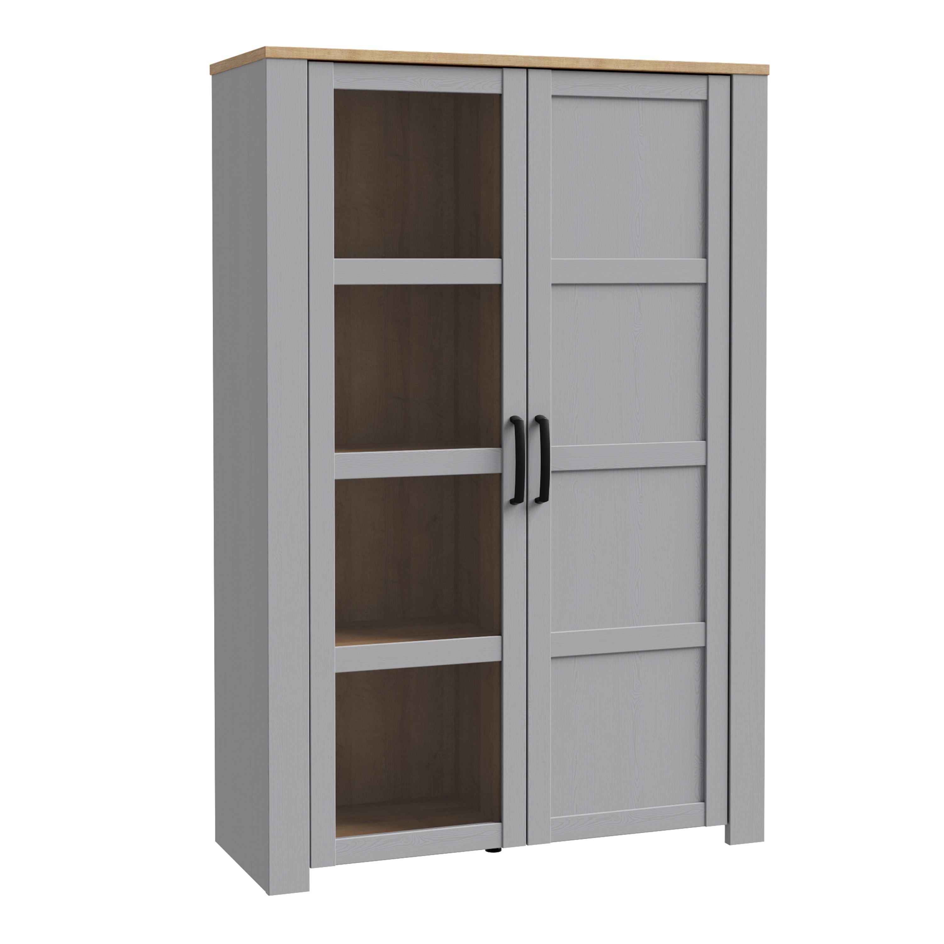 Bohol Display Cabinet In Riviera Oak/grey Oak