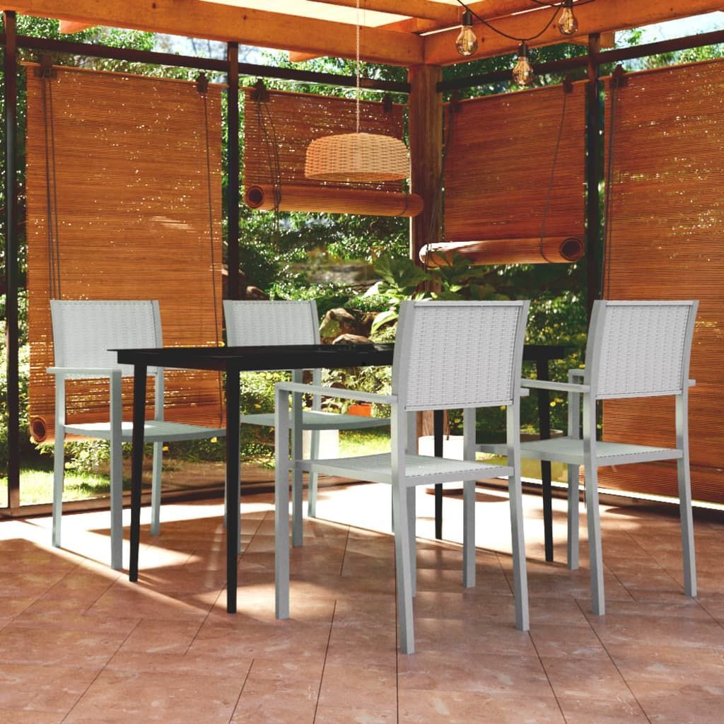 Vidaxl 5 Piece Garden Dining Set White